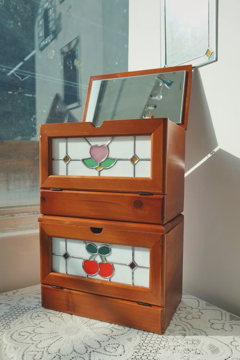 Stained Glass Wooden Cosmetic & Accessory Storage Box