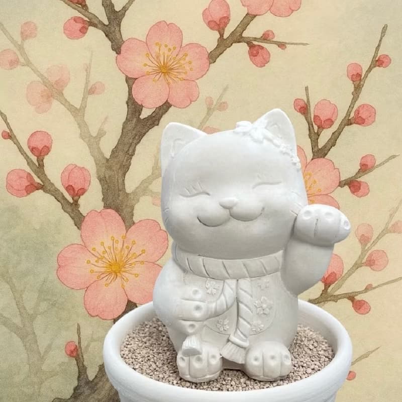 花耳招財貓小盤組 招福香氛擴香套組 文青開運擺件 開店禮首選