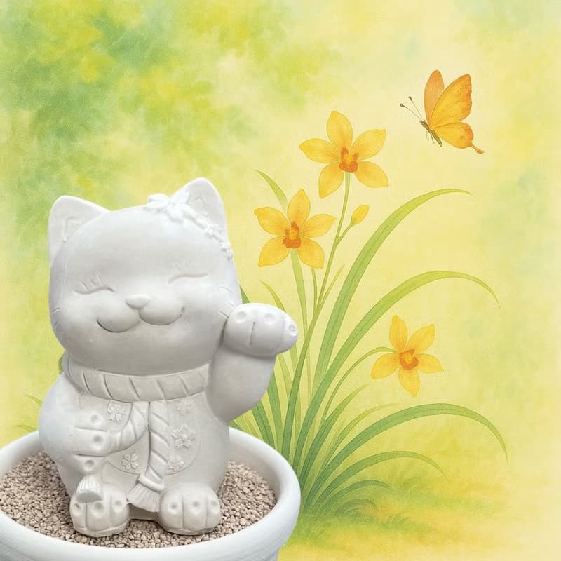 花耳招財貓小盤組 招福香氛擴香套組 文青開運擺件 開店禮首選