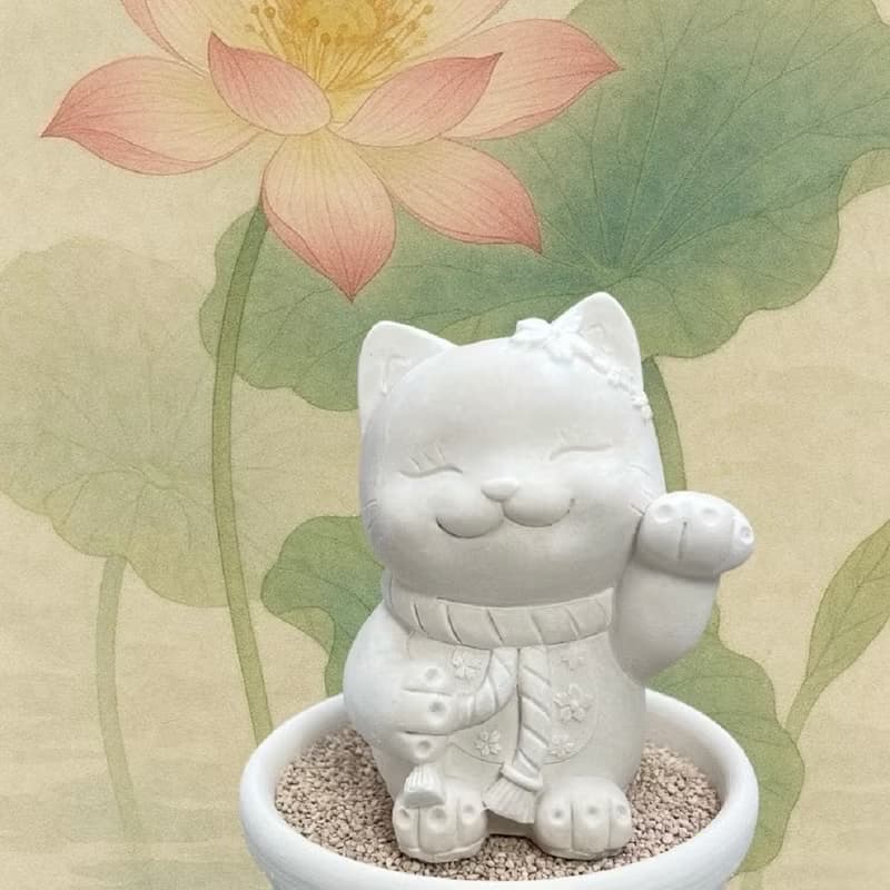 花耳招財貓小盤組 招福香氛擴香套組 文青開運擺件 開店禮首選