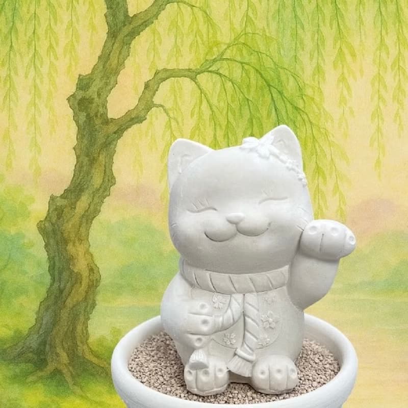 花耳招財貓小盤組 招福香氛擴香套組 文青開運擺件 開店禮首選