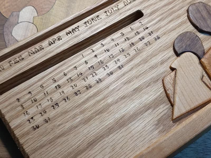 ||結婚禮物|情侣禮物||木雕情人萬年曆