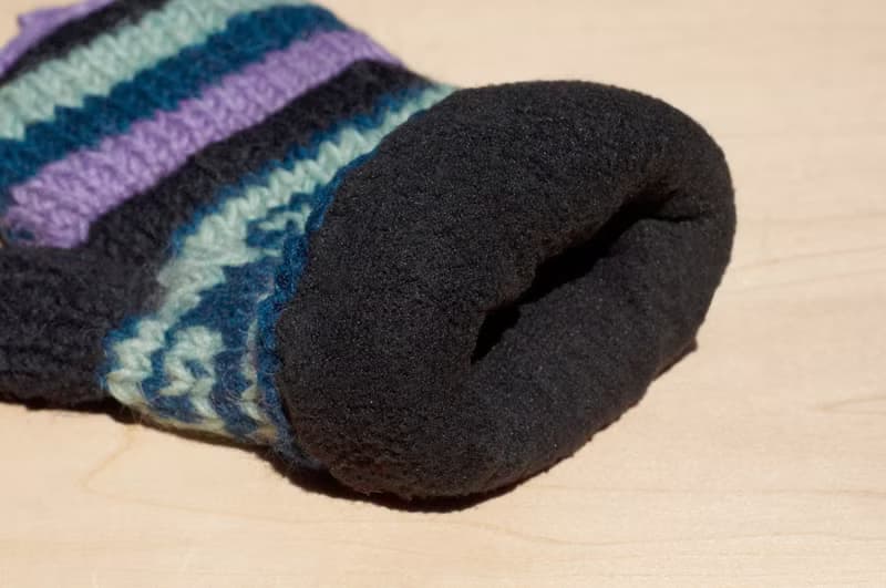 情人節禮物 創意禮物 手織純羊毛針織手套 / 可拆卸手套 / 內刷毛手套 / 保暖手套(made in nepal) - 藍紫色薰衣草森林 幾何海洋圖騰