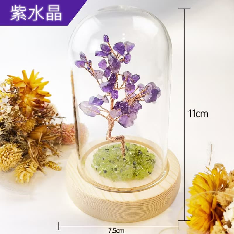 生命之樹/水晶樹/脈輪/助眠/冥想/能量/開運招財/橄欖石/紫水晶樹