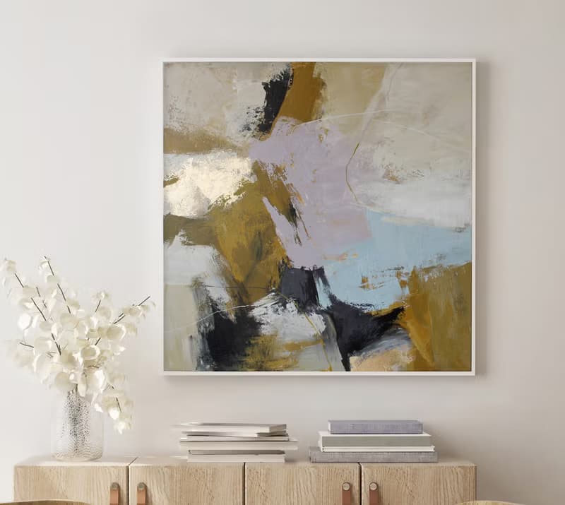 Painting licak blue abstract | Square abstract painting original | Cape 2