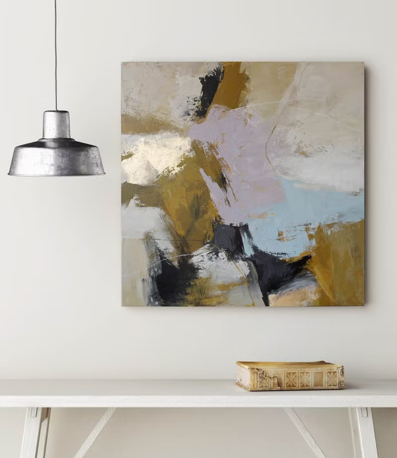 Painting licak blue abstract | Square abstract painting original | Cape 2