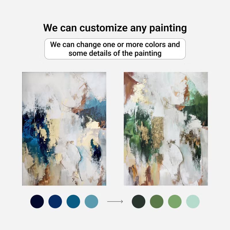 Painting licak blue abstract | Square abstract painting original | Cape 2