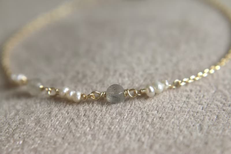 手鍊 光譜石 珍珠 - 成功 -