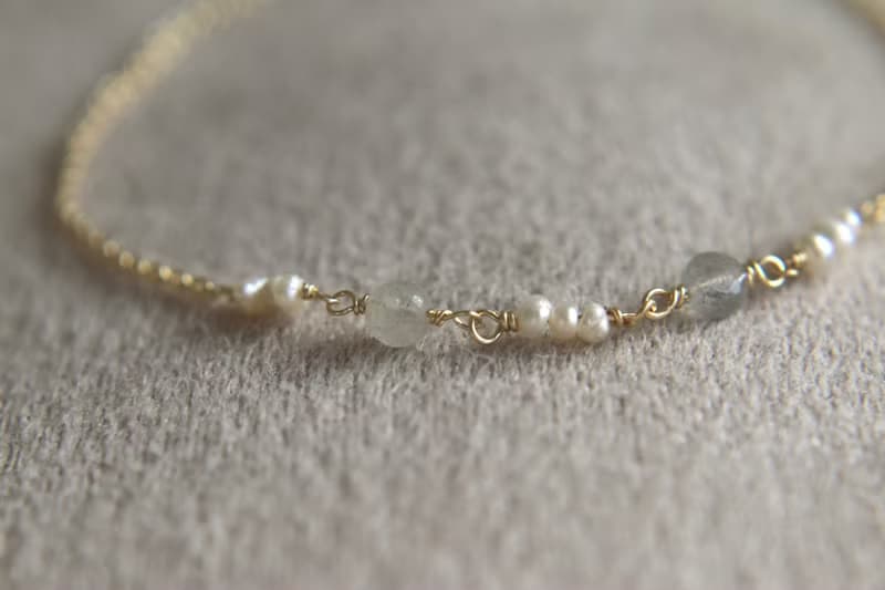 手鍊 光譜石 珍珠 - 成功 -