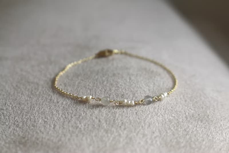 手鍊 光譜石 珍珠 - 成功 -