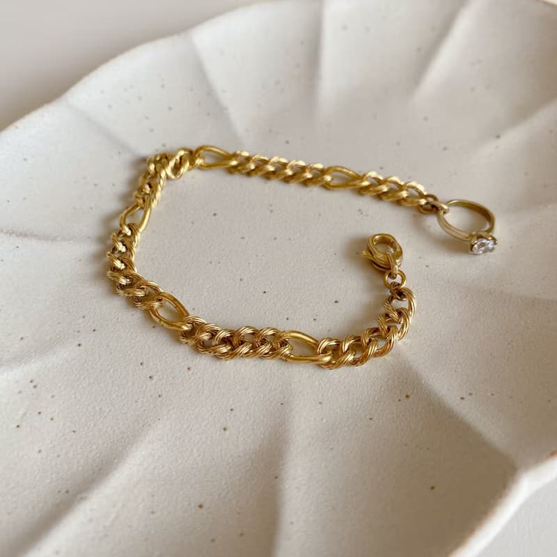 挪威情歌-鋯石黃銅手鍊