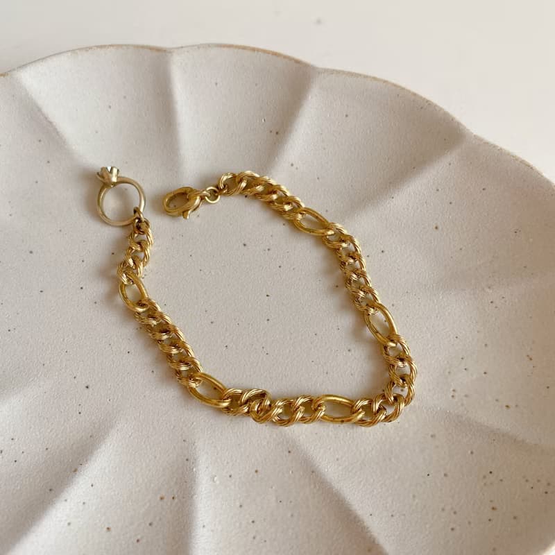 挪威情歌-鋯石黃銅手鍊