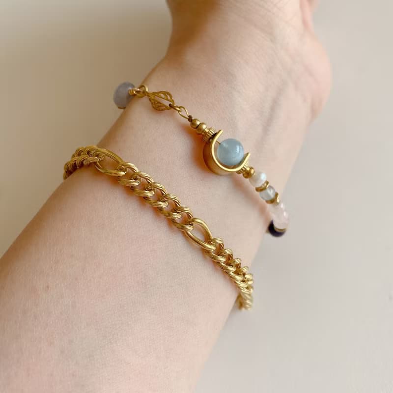 挪威情歌-鋯石黃銅手鍊