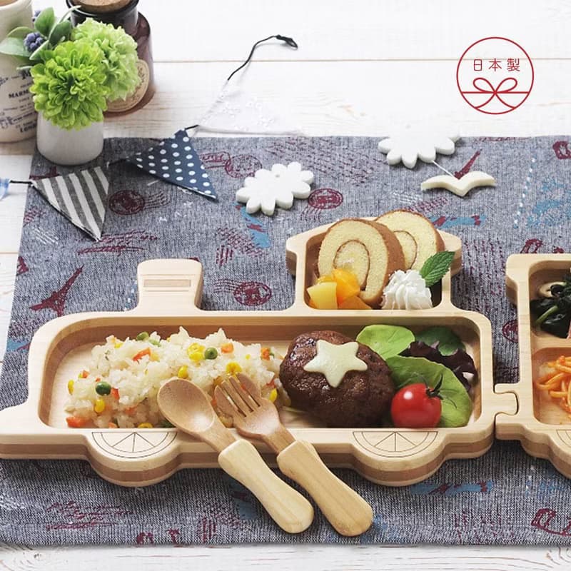 【agney】日本孟宗竹餐盤組 -火車組合(附S湯叉)