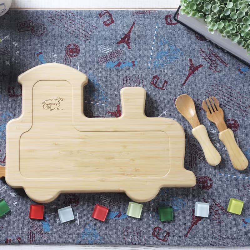 【agney】日本孟宗竹餐盤組 -火車組合(附S湯叉)