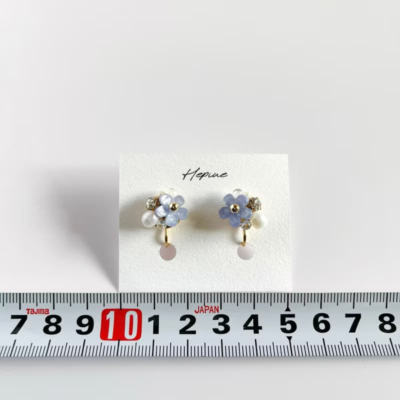 Tiny Charm (Blue) : earring耳夾 / pierce耳釘