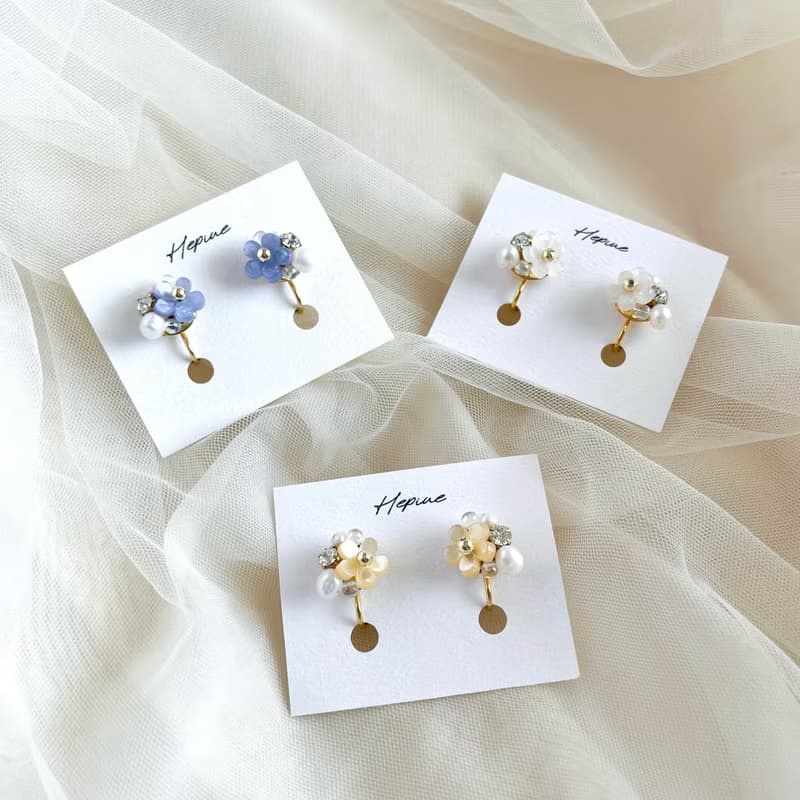 Tiny Charm (Blue) : earring耳夾 / pierce耳釘