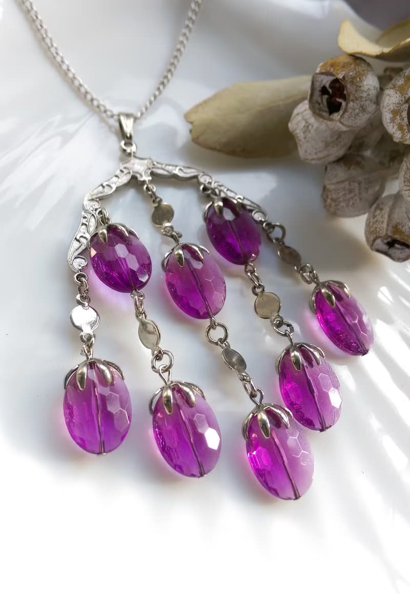 【西洋古董飾品】SARAH COV  Wisteria 項鍊 大墜項鍊