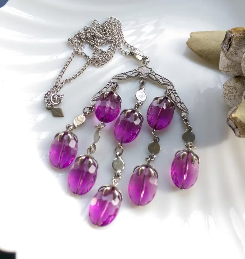 【西洋古董飾品】SARAH COV  Wisteria 項鍊 大墜項鍊