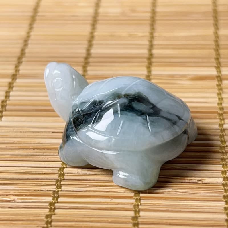 【吉祥‧長壽】飄花翡翠烏龜 | 天然緬甸A貨翡翠 | 送禮