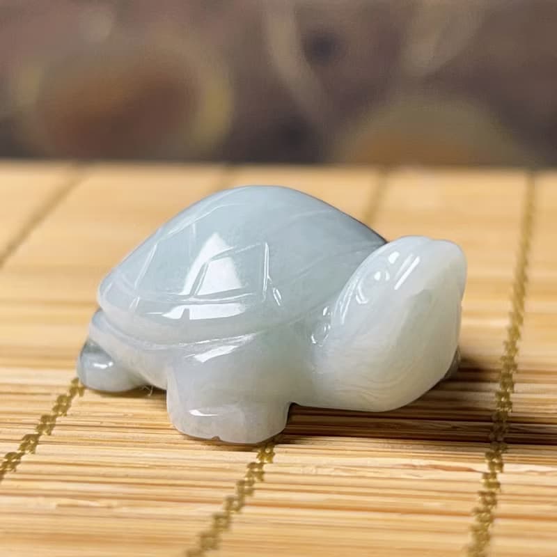 【吉祥‧長壽】飄花翡翠烏龜 | 天然緬甸A貨翡翠 | 送禮
