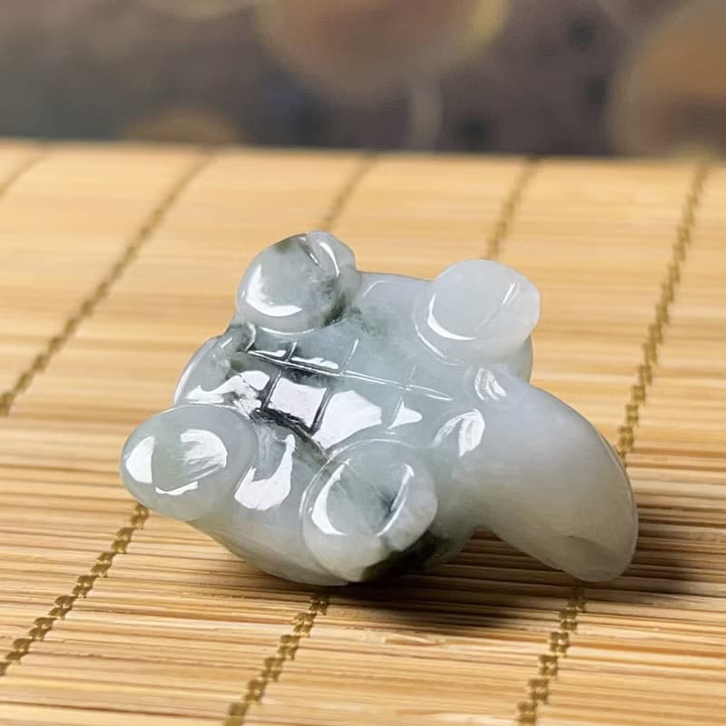 【吉祥‧長壽】飄花翡翠烏龜 | 天然緬甸A貨翡翠 | 送禮