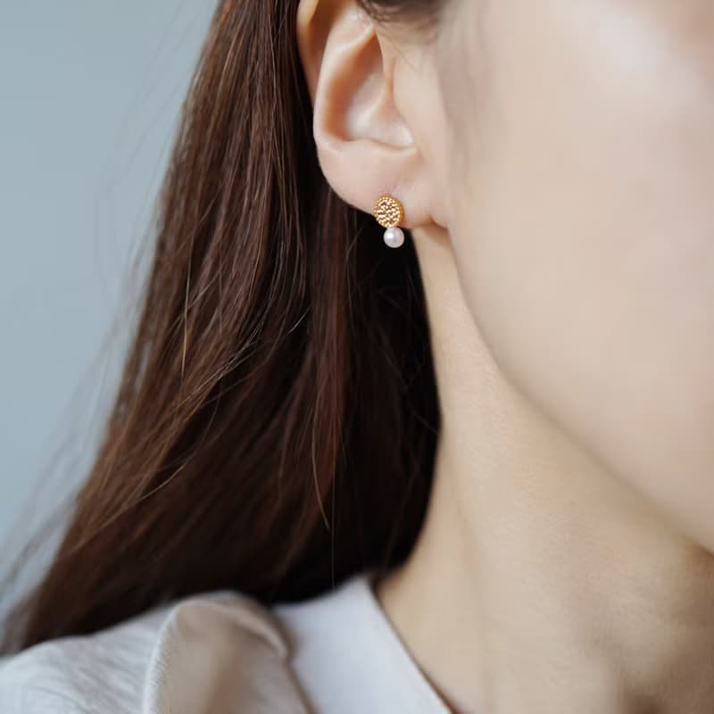 フルムーンパールピアス/ イヤリングクリップ