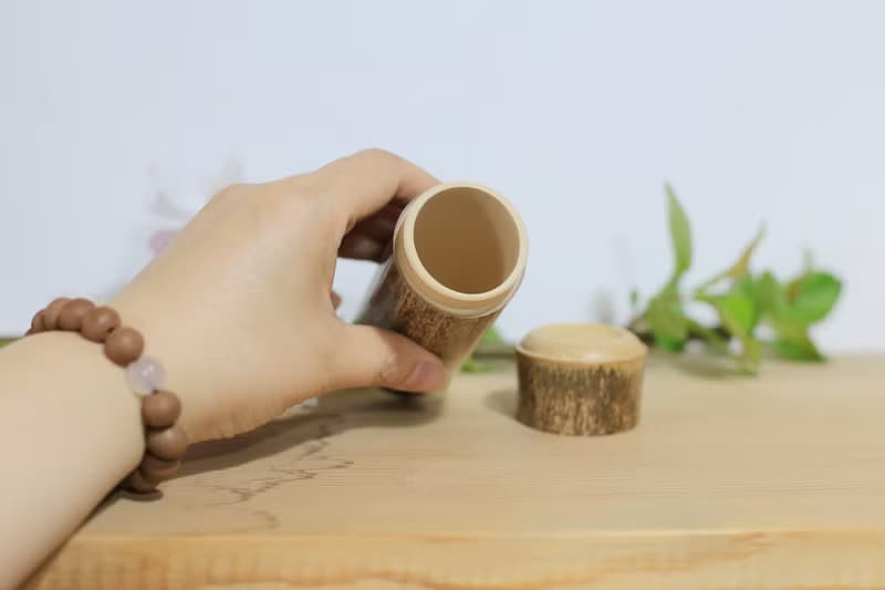竹製品 | 小斑竹筒 | 茶筒 小物筒 | 手工打磨 自然健康