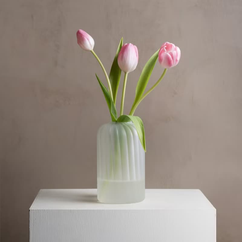 【情人節禮物】18星芒/ 花器13 白霜 花藝師女友乾燥花瓶插花器