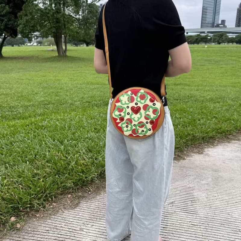 個人獨享圓形披薩PIZZA 斜揹包/斜背包/手機包 酷樂村