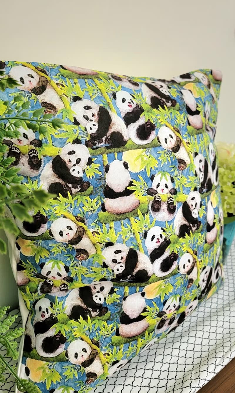 可愛熊猫熊熊圖案抱枕靠枕靠墊枕套