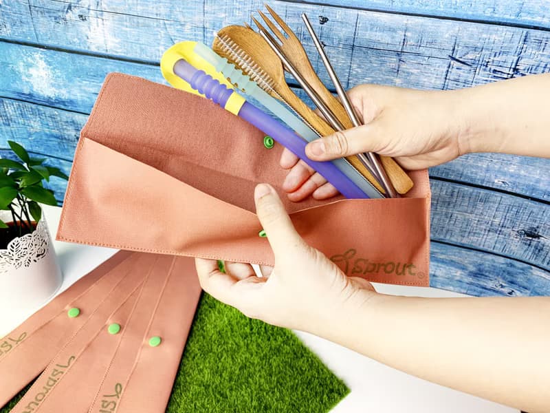 防水收納百寶袋  - 一次滿足餐具收納-珊瑚紅