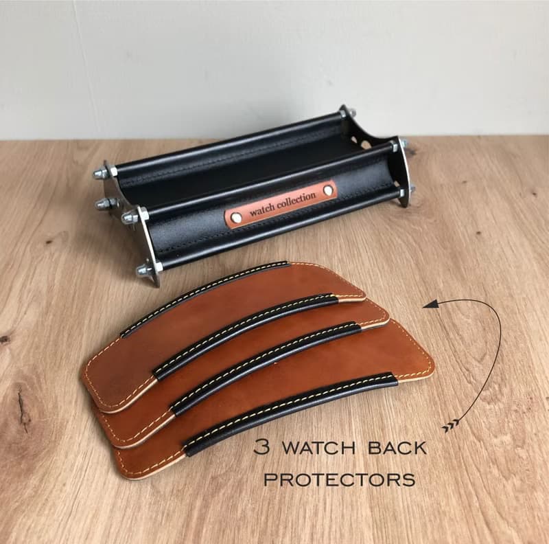 Leather watch stand, watch display, watch box, watch holder, watch display case