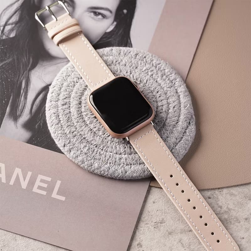 Apple watch - 【早春限定色】車線真皮蘋果錶帶