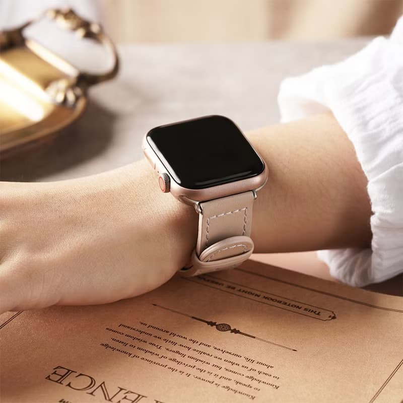 Apple watch - 【早春限定色】車線真皮蘋果錶帶
