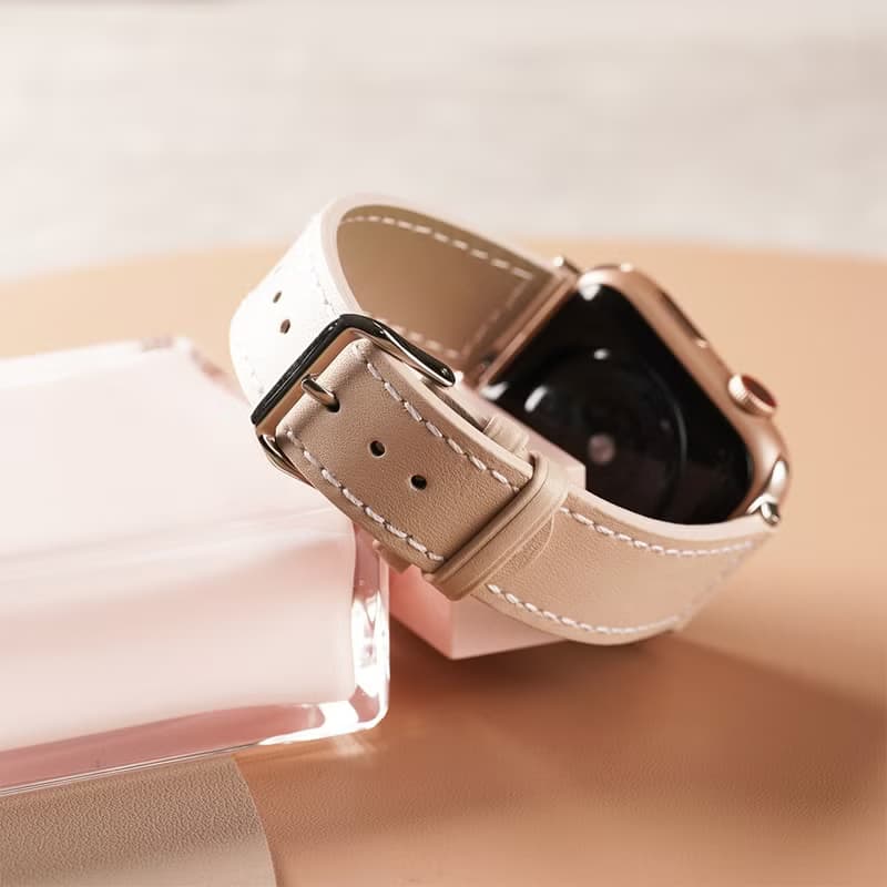 Apple watch - 【早春限定色】車線真皮蘋果錶帶