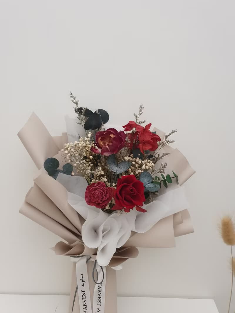 紅玫瑰永生花束-情人節花束/求婚花束/告白花束/生日花束