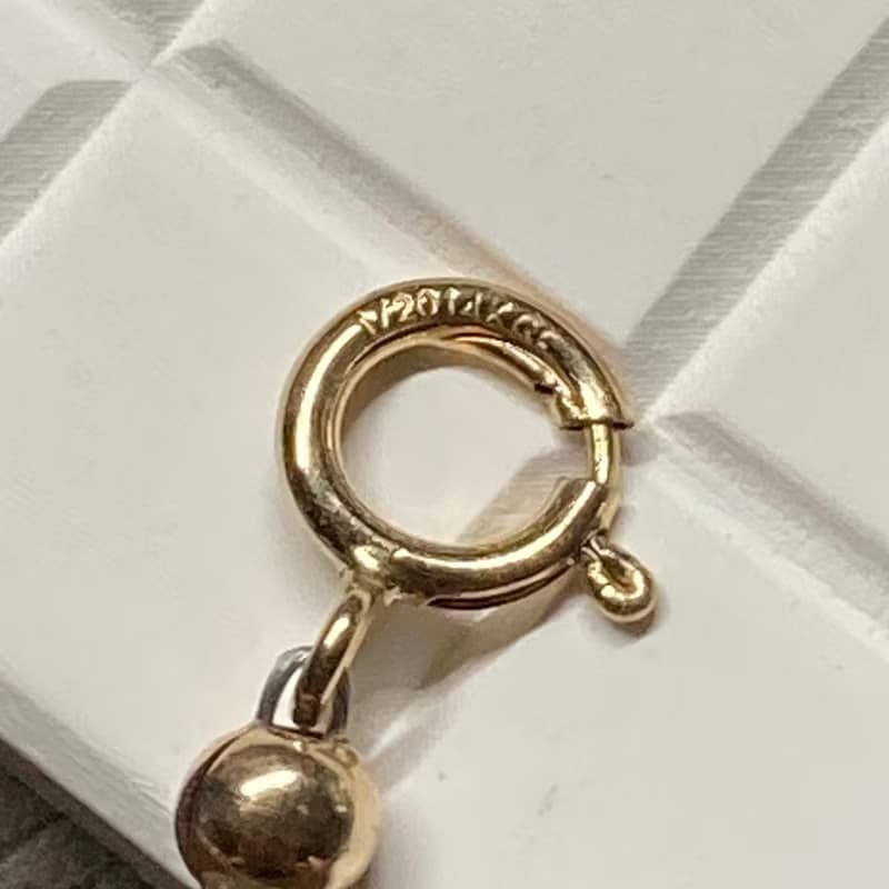 扁圓彩碧璽黑銀曜手鍊14KGF