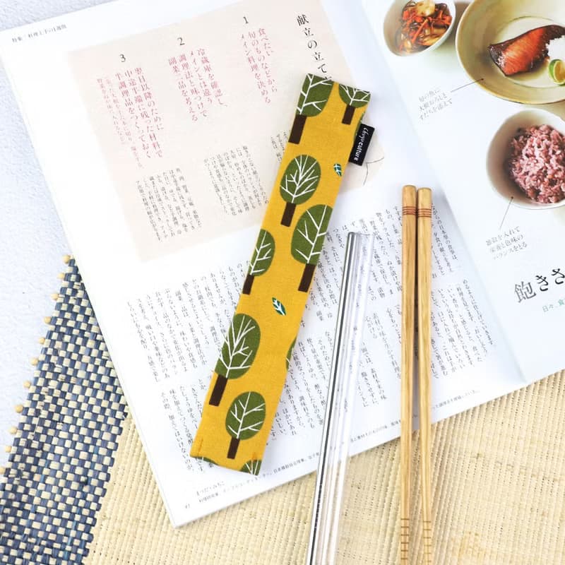 Chuyu 花布輕便吸管套/旅行餐具收納袋/不鏽鋼環保吸管收納袋23CM