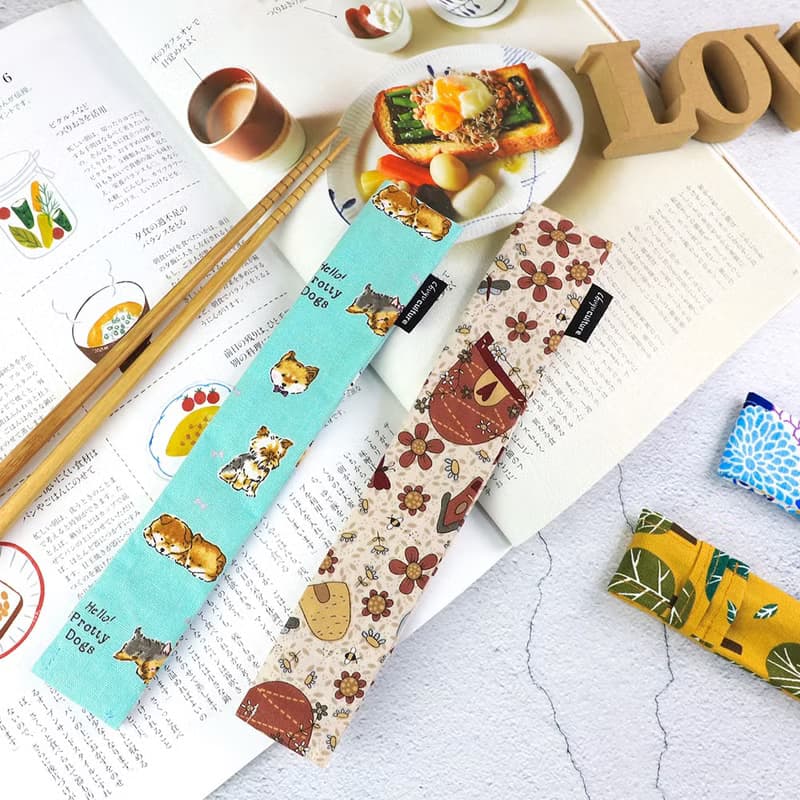 Chuyu 花布輕便吸管套/旅行餐具收納袋/不鏽鋼環保吸管收納袋23CM