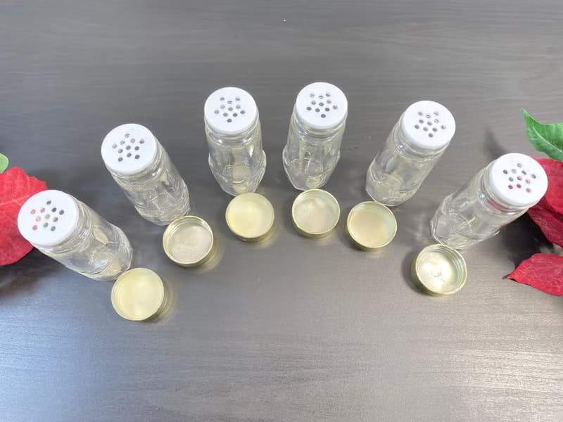 透明玻璃香料罐 6 件組復古瓶金塞氣密罐