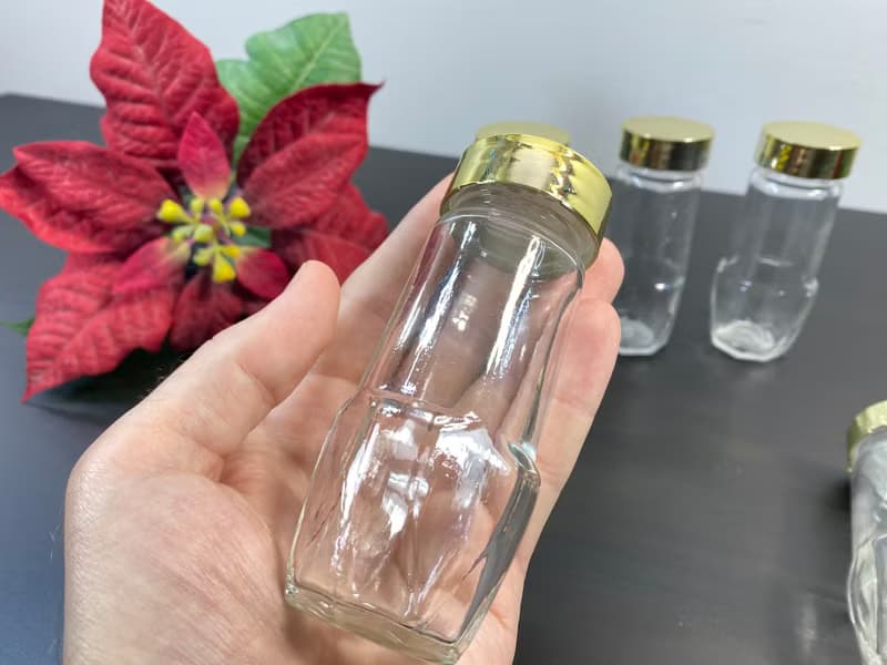 透明玻璃香料罐 6 件組復古瓶金塞氣密罐