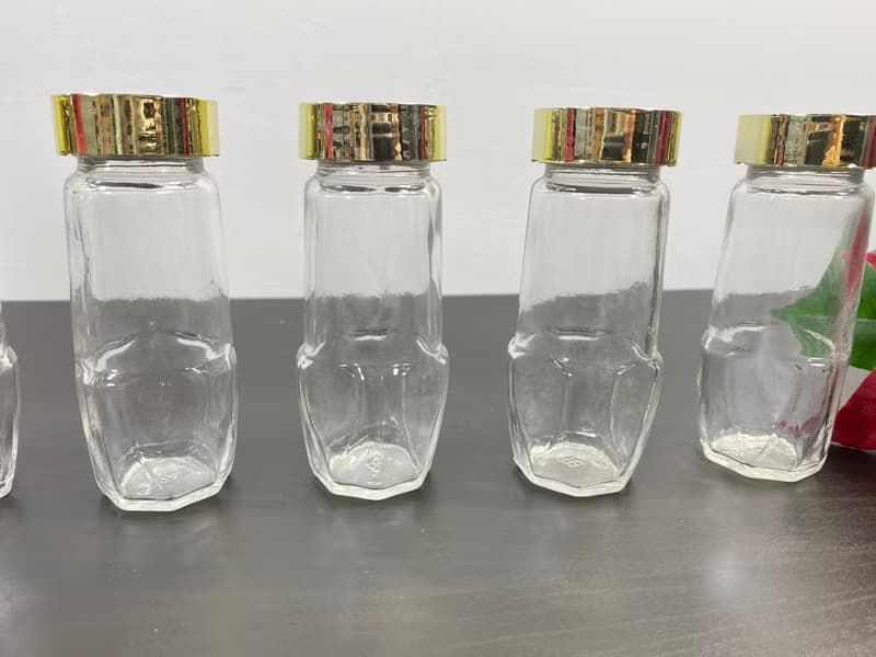 透明玻璃香料罐 6 件組復古瓶金塞氣密罐