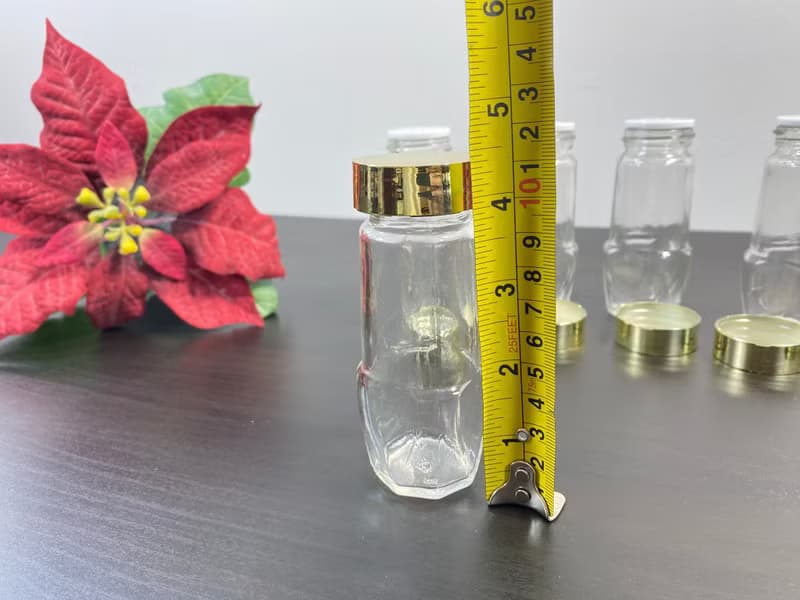 透明玻璃香料罐 6 件組復古瓶金塞氣密罐