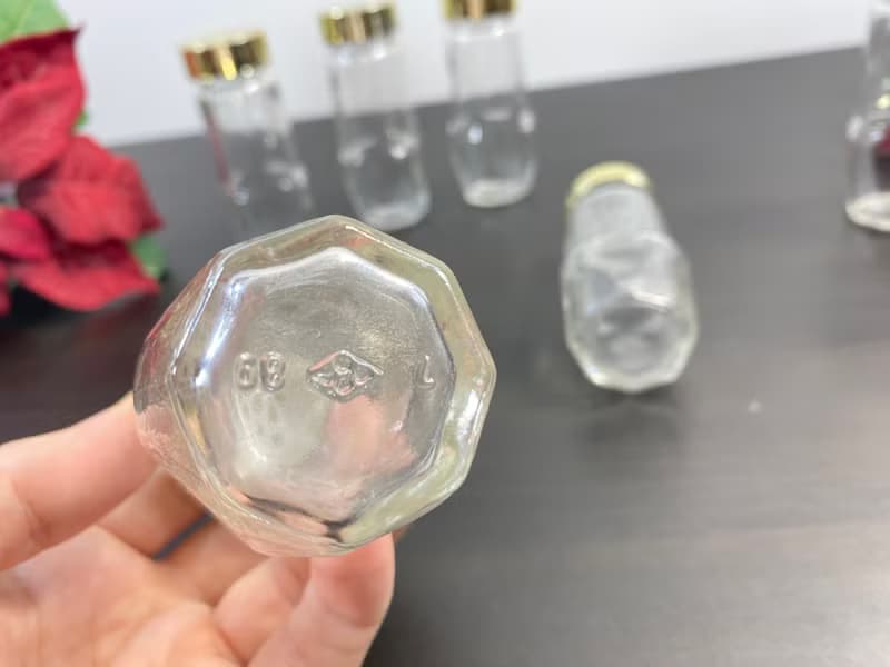 透明玻璃香料罐 6 件組復古瓶金塞氣密罐