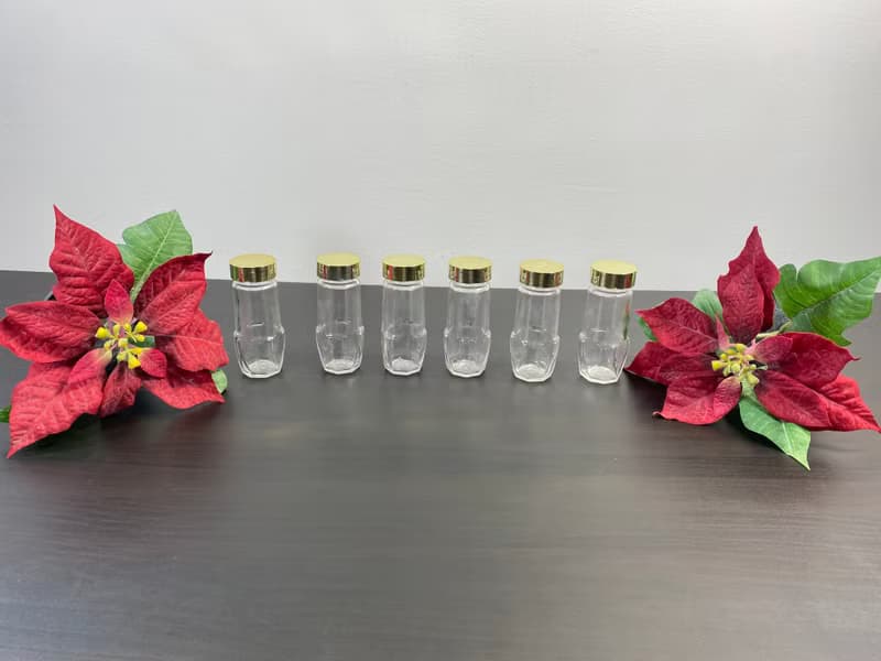 透明玻璃香料罐 6 件組復古瓶金塞氣密罐