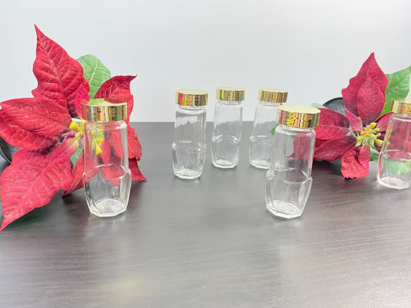 透明玻璃香料罐 6 件組復古瓶金塞氣密罐