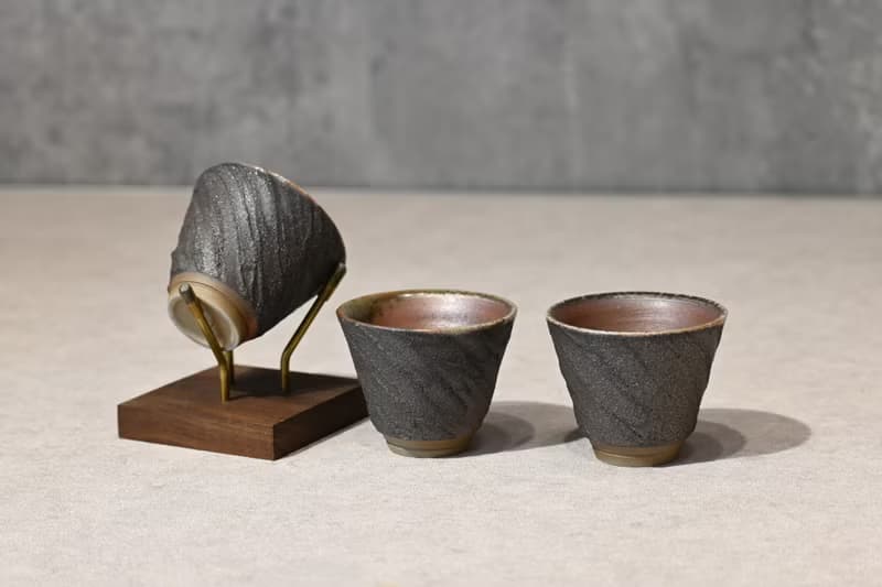 柴燒黑泥茶杯 柴燒杯 陶杯【臻麟陶藝】
