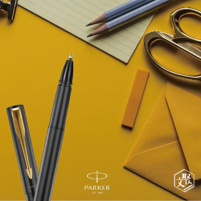 Parker 派克 新款威雅XL 黑桿金夾鋼珠筆  免費刻字