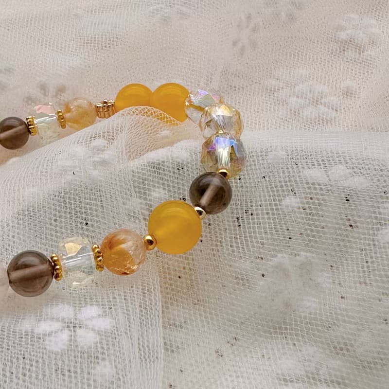 蜂蜜泡泡 / 瑪瑙手鍊 茶晶 黃瑪瑙 黃阿賽 水晶手鍊